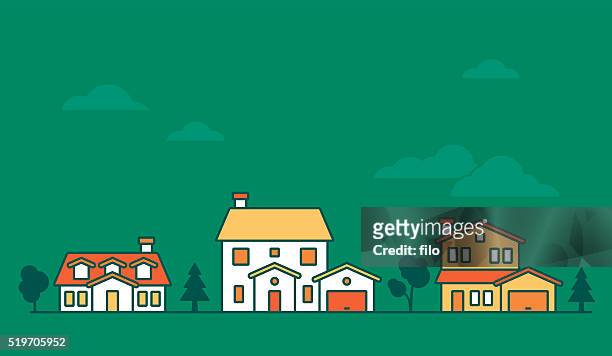 neighborhood houses - house stock illustrations
