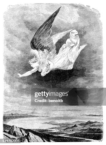 Angel In Flight Vector Flight Of The Angel High-Res Vector Graphic - Getty Images