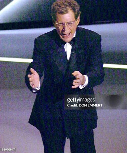 Television personality David Letterman delivers his opening monologue as he hosts the 67th annual Academy Awards in Los Angeles 27 March. Letterman,...
