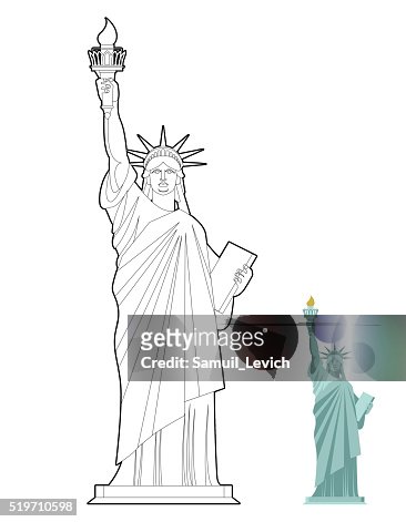 Estatua De La Libertad Para Colorear Libro Símbolo De Libertad Y Democracia  Ilustración de stock - Getty Images