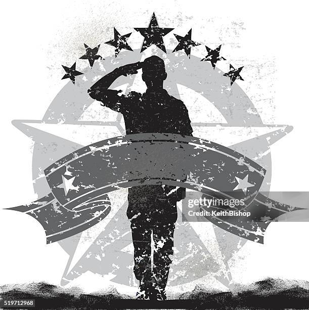 us military soldier or boy scout saluting background - saluting 幅插畫檔、美工圖案、卡通及圖標