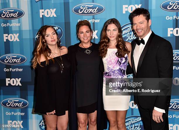 Sarah Connick, Jill Goodacre, Georgia Connick and recording artist Harry Connick, Jr. Attend FOX's "American Idol" Finale For The Farewell Season at...