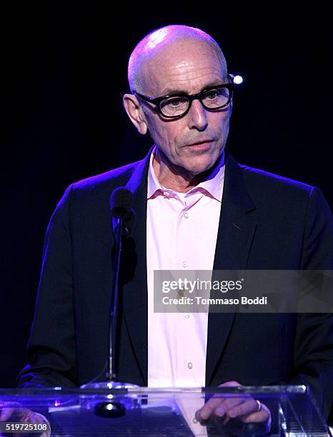 Producer Kevin McCormick speaks onstage during the 5th Annual Reel Stories, Real Lives event benefiting MPTF at Milk Studios on April 7, 2016 in...