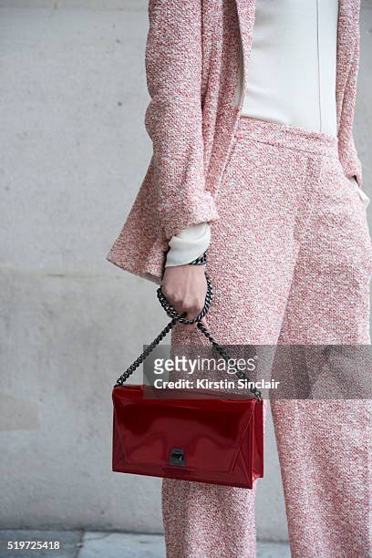 Fashion Blogger Chriselle Lim wears all Akris on day 6 during Paris Fashion Week Autumn/Winter 2016/17 on March 6, 2016 in Paris, France. Chriselle...