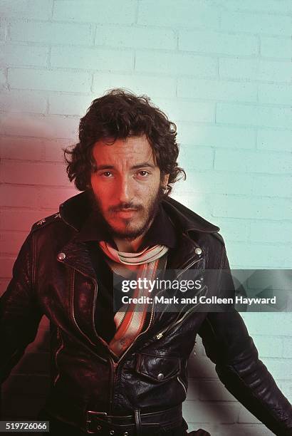 Bruce Springsteen backstage at Hammersmith Odeon, London before his first UK show, 18th November 1975.