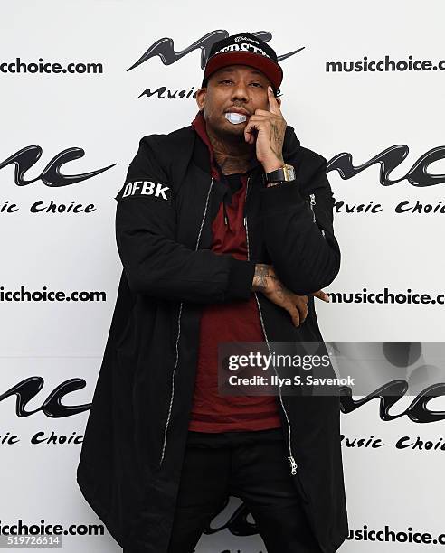 Rapper Maino visits Music Choice at Music Choice on April 7, 2016 in New York City.