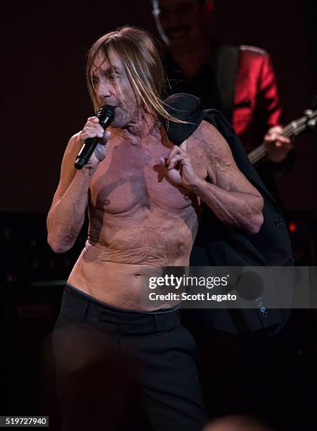 Iggy Pop performs in support of the Post Pop Depression Tour at Fox Theatre on April 7, 2016 in Detroit, Michigan.