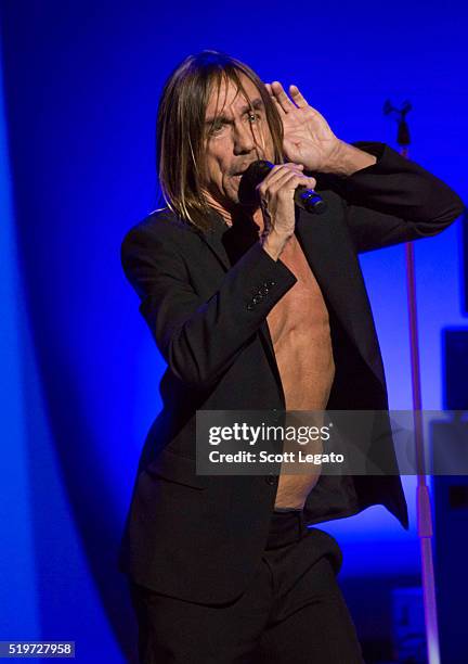 Iggy Pop performs in support of the Post Pop Depression Tour at Fox Theatre on April 7, 2016 in Detroit, Michigan.
