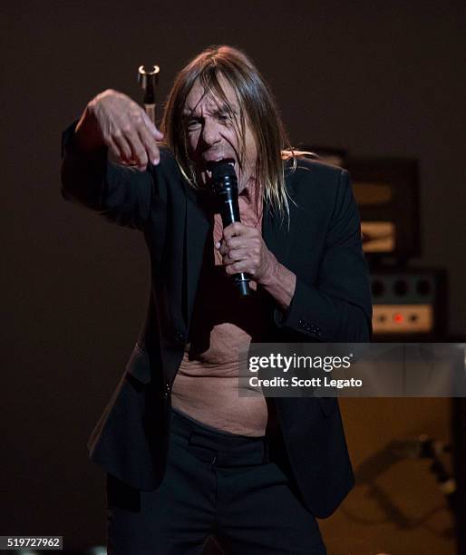 Iggy Pop performs in support of the Post Pop Depression Tour at Fox Theatre on April 7, 2016 in Detroit, Michigan.