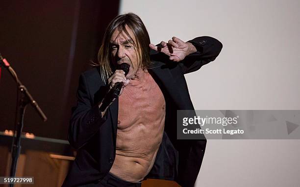Iggy Pop performs in support of the Post Pop Depression Tour at Fox Theatre on April 7, 2016 in Detroit, Michigan.