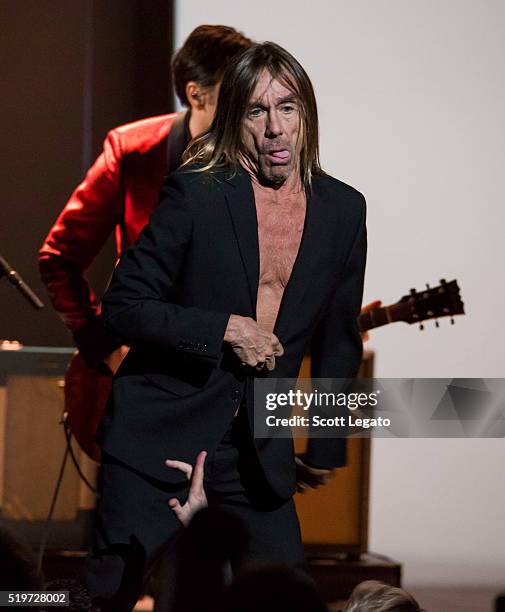 Iggy Pop performs in support of the Post Pop Depression Tour at Fox Theatre on April 7, 2016 in Detroit, Michigan.