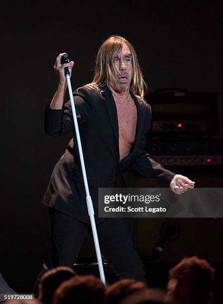 Iggy Pop performs in support of the Post Pop Depression Tour at Fox Theatre on April 7, 2016 in Detroit, Michigan.