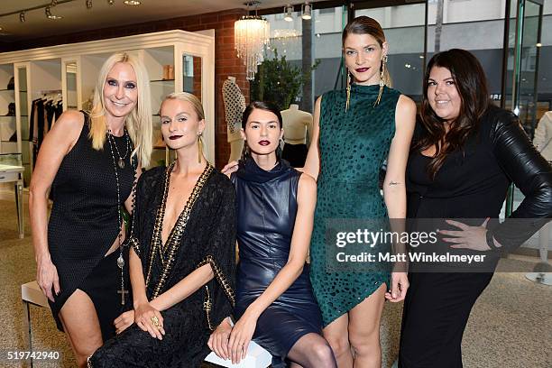 Designer Sheri Bodell, models Elena Kurnosova, Beth Ostendorf, Aleksandra Rastovic, and guestattend Sheri Bodell's Fall 2016 collection viewing at...