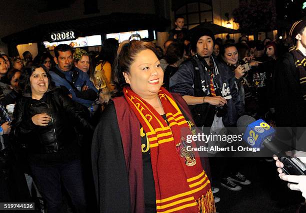 Harry Potter fans anxiously await the Official Opening Of "The Wizarding World Of Harry Potter" At Universal Studios Hollywood held at Universal...