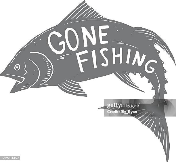 stockillustraties, clipart, cartoons en iconen met gone fishing tuna - sole