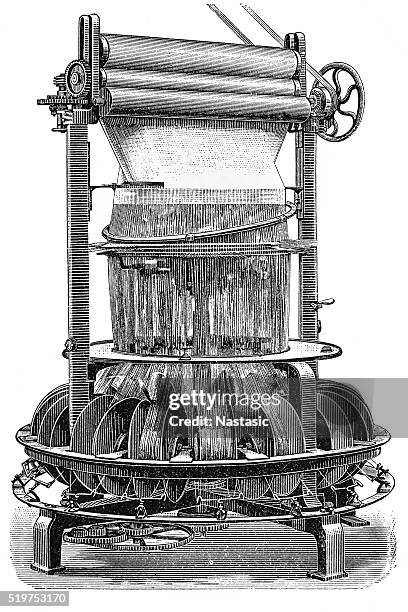 textile/tapestry machine - loom stock illustrations