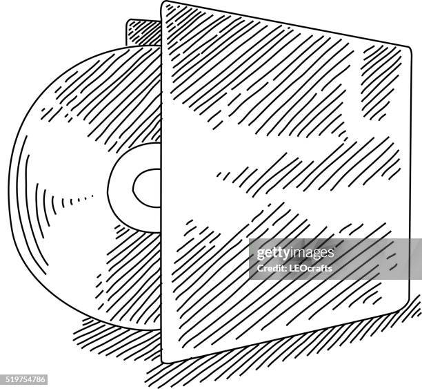 cd rom drawing - cd rom stock illustrations