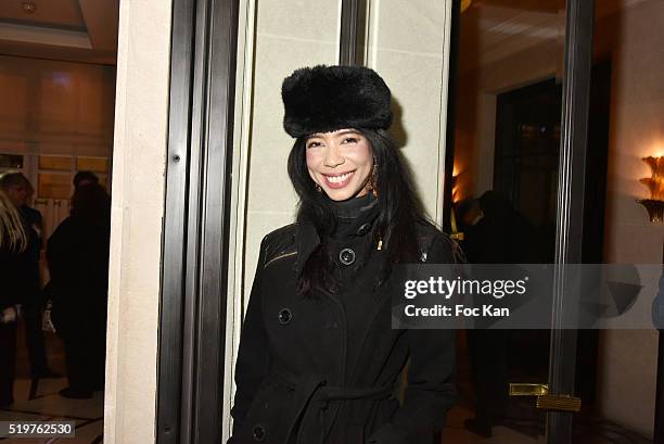 Ambassador Rani Vanouska T. Modely aka Vanessa Modely attends 'Guitar Tribute' by Golden disc awarded Jean Pierre Danel at Hotel Burgundy on April 7,...