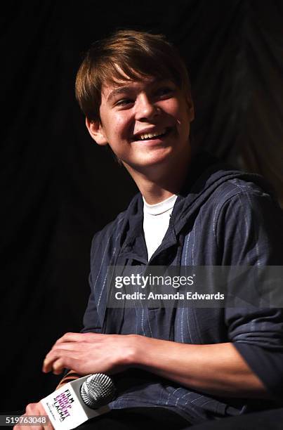 Actor Judah Lewis attends the Film Independent at LACMA Screening and Q&A of "Demolition" at the Bing Theatre at LACMA on April 7, 2016 in Los...