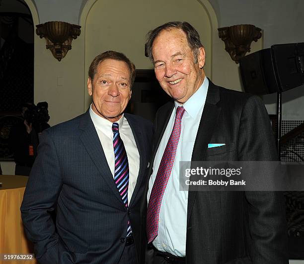 Former Governor of New Jersey Thomas Kean and Joe Piscopo attend the 2016 New Jersey Hall Of Fame Induction Ceremony at Asbury Park Convention Center...