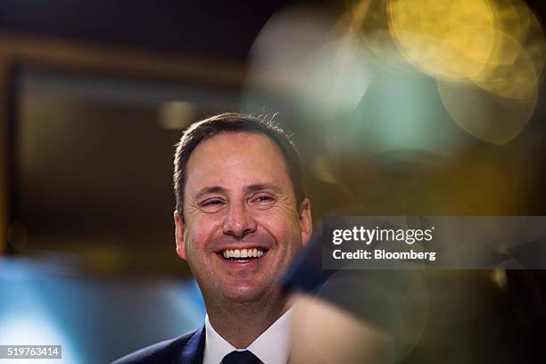 Steven Ciobo, Australia's minister of Trade and Industry, speaks during a Bloomberg Television interview at the Credit Suisse Asian Investment...