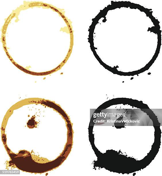 coffee cup stains - coffee drop stock illustrations