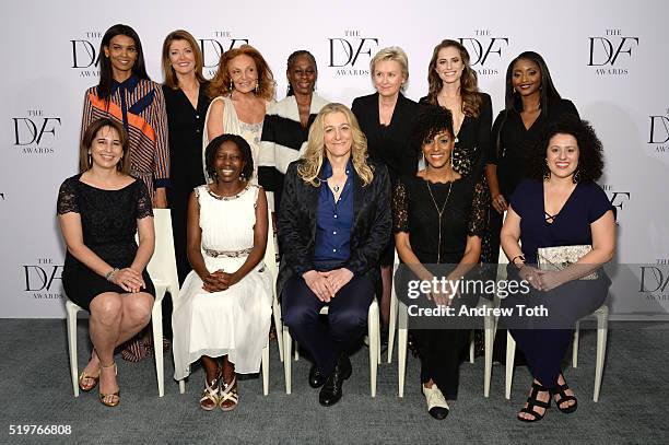 Top: Liya Kebede, Norah O'Donnell, Diane von Furstenberg, Chirlane McCray, Tina Brown, Allison Williams and Isha Sesay; Bottom: Maria Pacheco, Agnes...