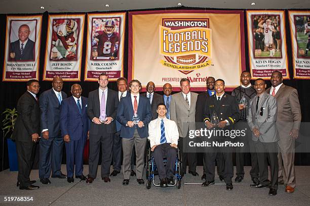 On Saturday March 26, at the Bethesda North Marriott, at the eighth annual Washington Football Legends Scholarship Gala, from l-r, Brig Owens , James...