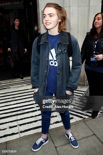 Daisy Waterstone seen leaving the BBC Radio 2 Studios on April 8, 2016 in London, England.