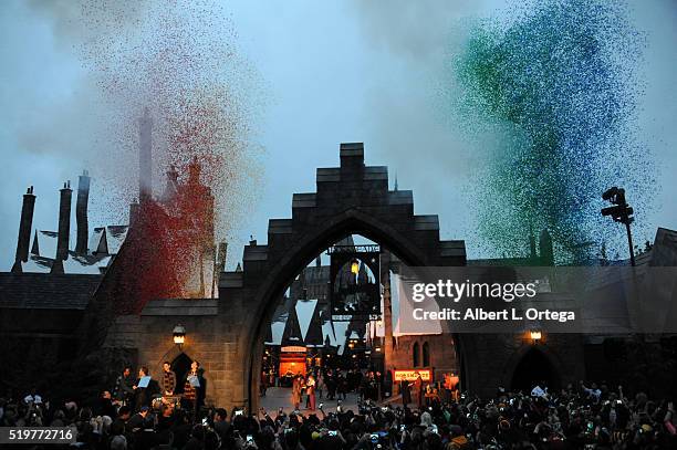 Atmosphere at the Official Opening Of "The Wizarding World Of Harry Potter" At Universal Studios Hollywood held at Universal Studios Hollywood on...