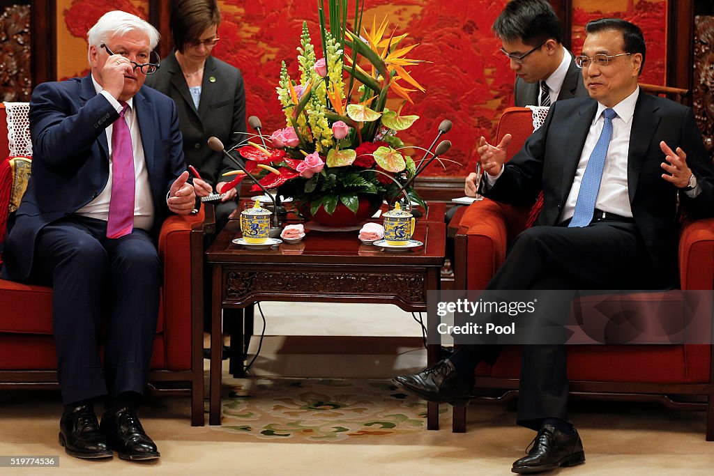 China's Premier Li Keqiang Meets German Foreign Minister Frank-Walter Steinmeier