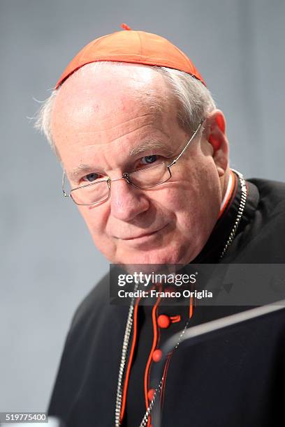 Cardinal Christoph Schonborn during the presentation of Pope Francis' post-synodal Apostolic Exhortation 'Amoris Laetitia' or 'The Joy of Love' at...