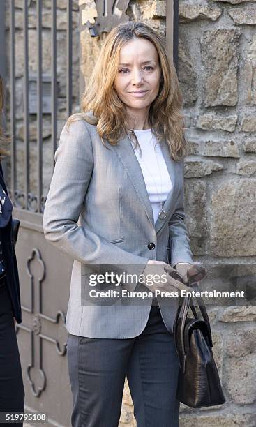 Miriam Ungria attends the funeral service for her husband Prince Kardam of Bulgaria on the first anniversary of his death at Santos Andres and...