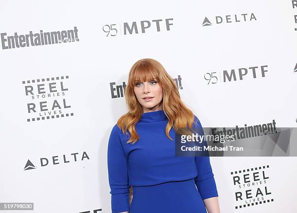 Bryce Dallas Howard arrives at the 5th Annual Reel Stories, Real Lives Benefiting MPTF held at Milk Studios on April 7, 2016 in Los Angeles,...