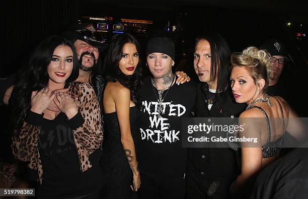 Chelsey Yeager, drummer Vinnie Paul of Hellyeah, model Nathalia Henao, guitarist Dj Ashba of Sixx:A.M., guitarist Christian Brady of Hellyeah and...