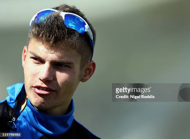 Carl Carver of Yorkshire during the Yorkshire CCC Media Day at Headingley on April 8, 2016 in Leeds, England.