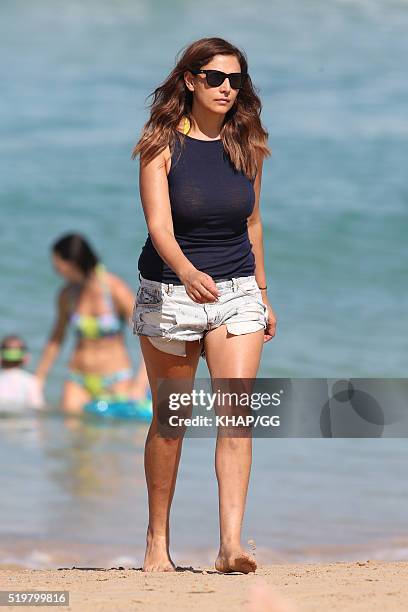 Sally Obermeder is seen at the beach on April 5, 2016 in Sydney, Australia.