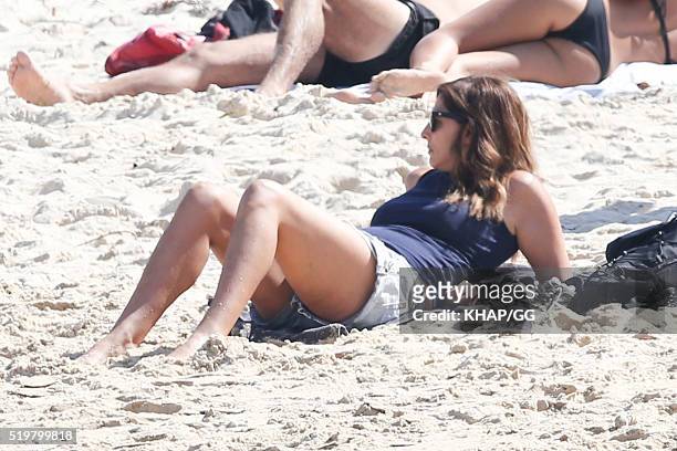 Sally Obermeder is seen at the beach on April 5, 2016 in Sydney, Australia.
