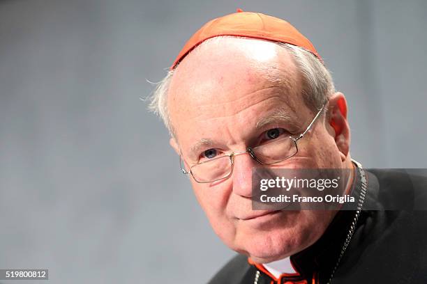 Cardinal Christoph Schonborn during the presentation of Pope Francis' post-synodal Apostolic Exhortation 'Amoris Laetitia' or 'The Joy of Love' at...
