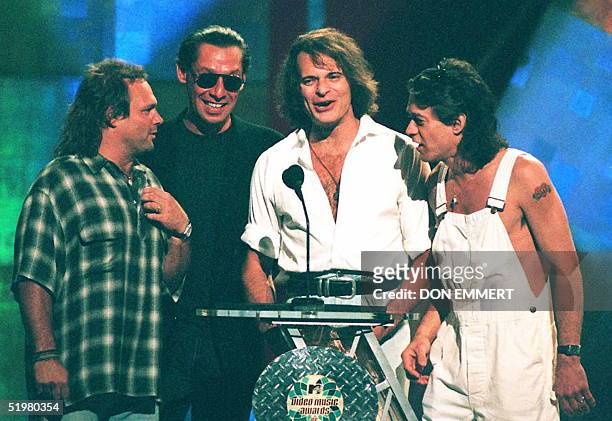 Rock group Van Halen appears for the first time in 10 years with original member David Lee Roth to present an award 04 September at the MTV Video...