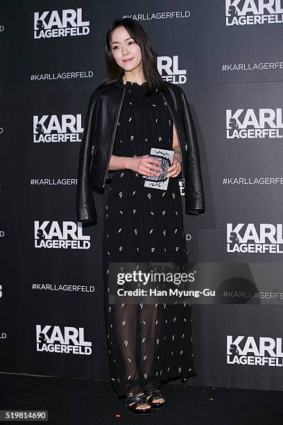 Kim Yu-Na aka Kim Yun-A of Jaurim attends "Karl Lagerfeld" Flagship Store Opening In Gangnam on April 7, 2016 in Seoul, South Korea.