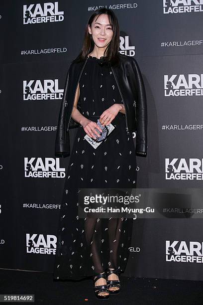 Kim Yu-Na aka Kim Yun-A of Jaurim attends "Karl Lagerfeld" Flagship Store Opening In Gangnam on April 7, 2016 in Seoul, South Korea.