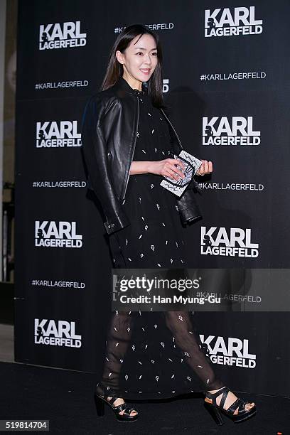 Kim Yu-Na aka Kim Yun-A of Jaurim attends "Karl Lagerfeld" Flagship Store Opening In Gangnam on April 7, 2016 in Seoul, South Korea.