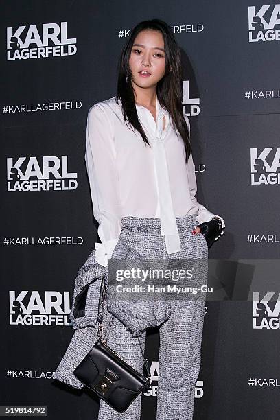 South Korean model Kang Seung-Hyon attends "Karl Lagerfeld" Flagship Store Opening In Gangnam on April 7, 2016 in Seoul, South Korea.