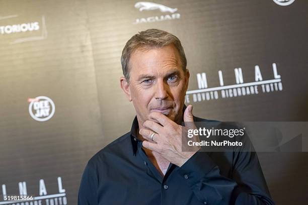 Actor Kevin Costner poses during the photocall of the film &quot;Criminal&quot; in Rome at Hotel Bernini on April 8 starring Kevin Costner and...