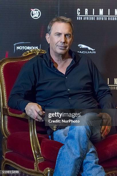 Actor Kevin Costner poses during the photocall of the film &quot;Criminal&quot; in Rome at Hotel Bernini on April 8 starring Kevin Costner and...