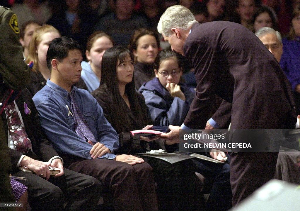 California Gov. Gray Davis presents a California S
