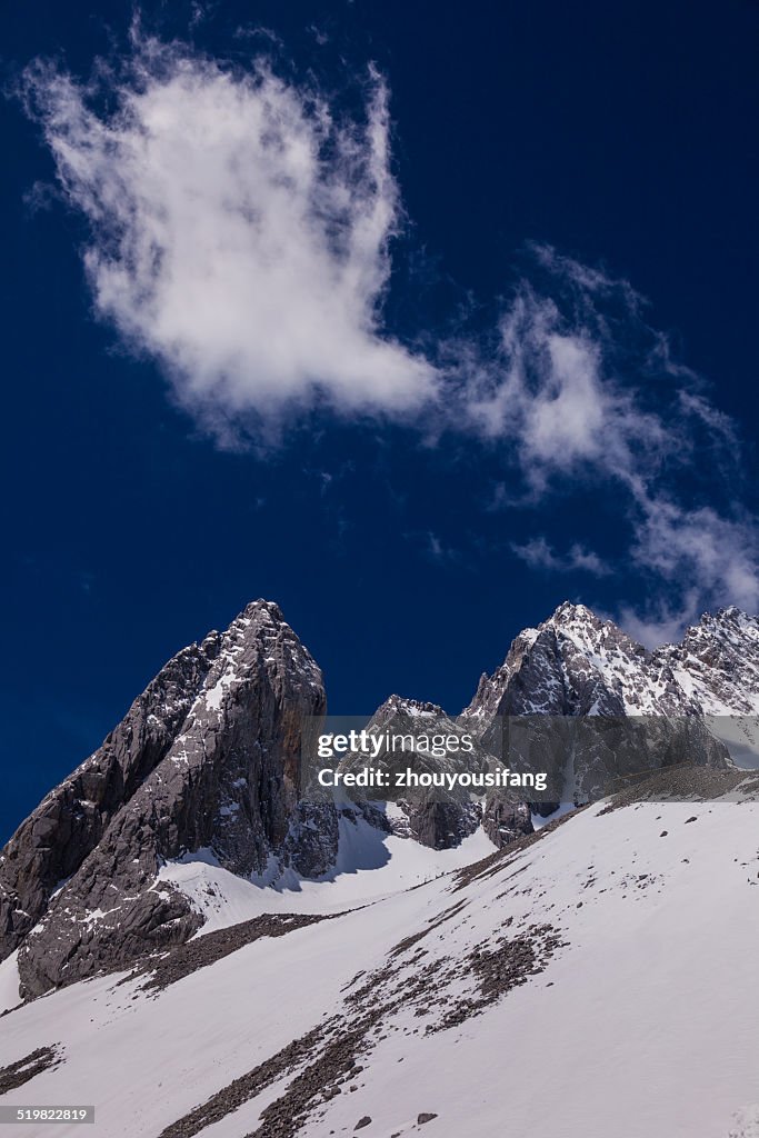 The Lijiang Yulong snowy mountain