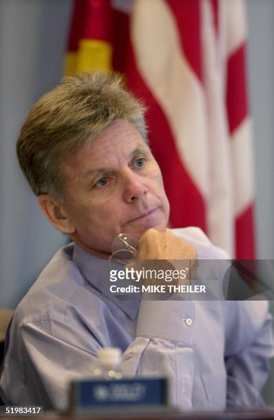 Rep. Gary Condit listens to witnesses during a hearing of the House Agricultural Committee on Capitol Hill in Washington, DC, 19 July 2001. Condit...