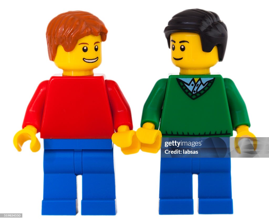 Øst Timor vride Sømil Gay Männer Hand In Hand Studioaufnahme Von Lego Mini Figuren Stock-Foto -  Getty Images